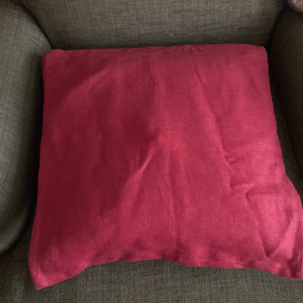 Pottery Barn Red pillow Cover with Button Closure - Picture 4 of 5